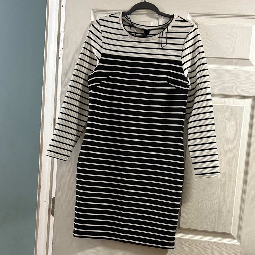 H&M Striped Black and White Dress